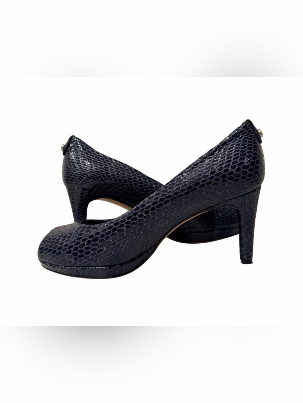 Stuart Weitzman Navy Peep Toe Heels – Size 8W